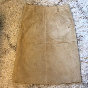 Issac Mizrahi Tan Suede skirt